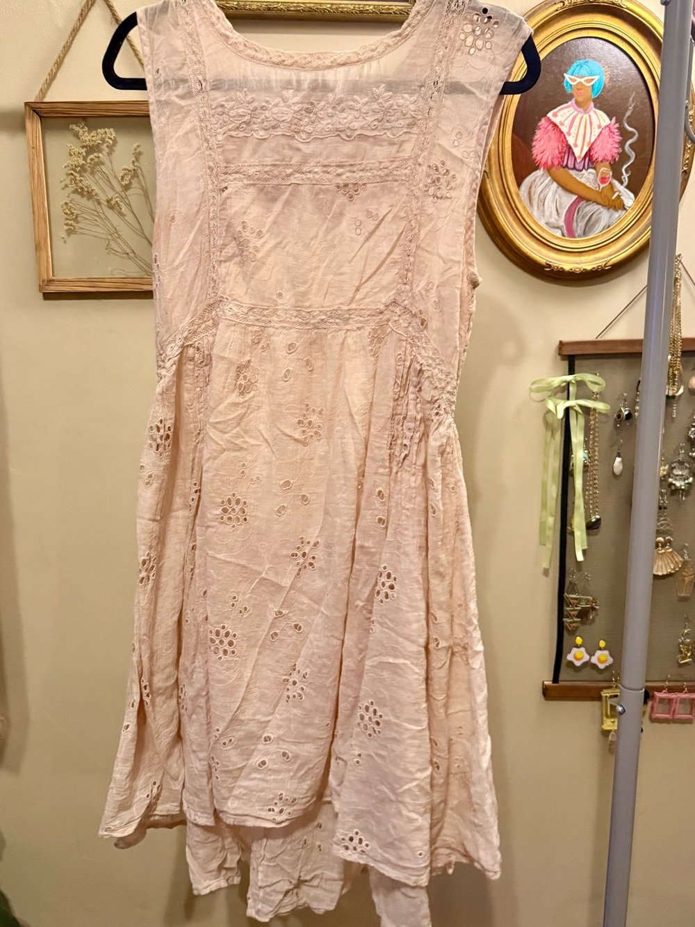 Chelsea & Violet Ivory Eyelet Midi Dress